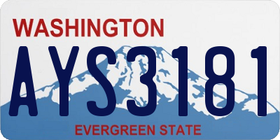 WA license plate AYS3181