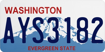 WA license plate AYS3182