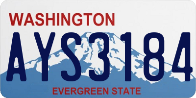 WA license plate AYS3184