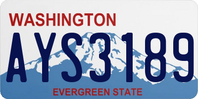 WA license plate AYS3189