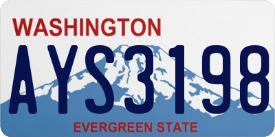 WA license plate AYS3198