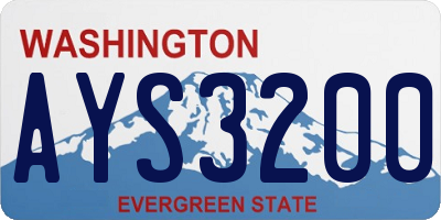 WA license plate AYS3200