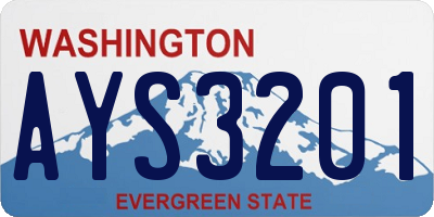 WA license plate AYS3201