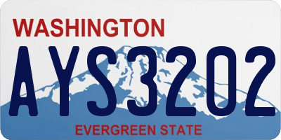 WA license plate AYS3202