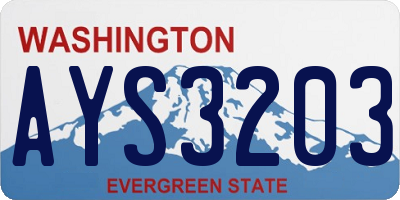 WA license plate AYS3203
