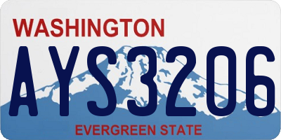 WA license plate AYS3206
