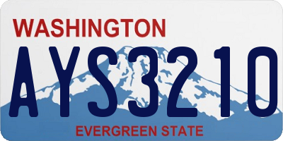 WA license plate AYS3210