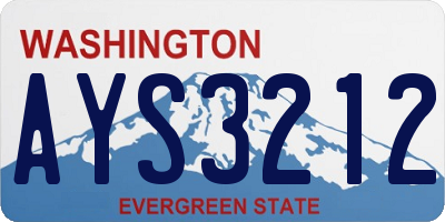 WA license plate AYS3212