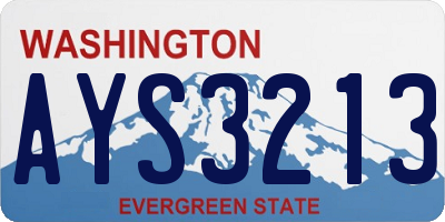 WA license plate AYS3213