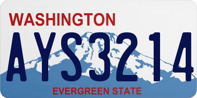 WA license plate AYS3214