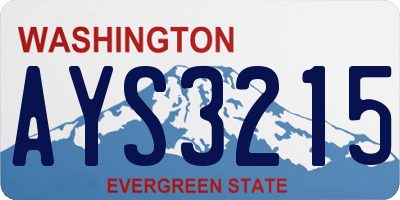 WA license plate AYS3215