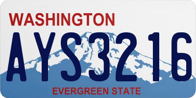 WA license plate AYS3216