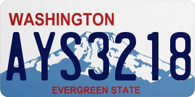 WA license plate AYS3218