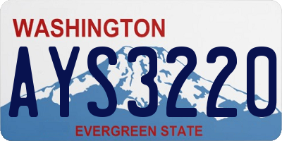 WA license plate AYS3220