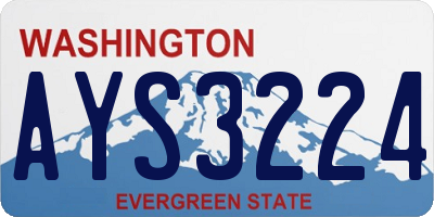 WA license plate AYS3224
