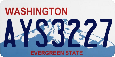 WA license plate AYS3227
