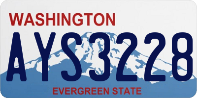 WA license plate AYS3228