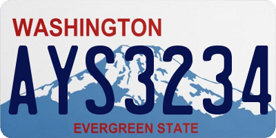 WA license plate AYS3234