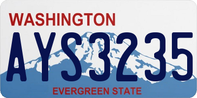 WA license plate AYS3235