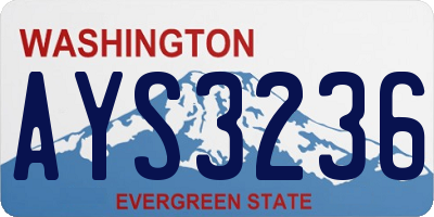 WA license plate AYS3236
