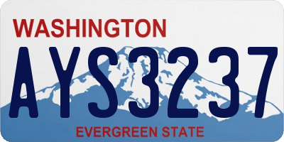 WA license plate AYS3237