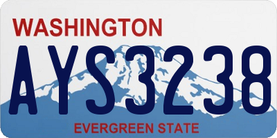 WA license plate AYS3238