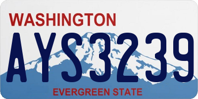 WA license plate AYS3239