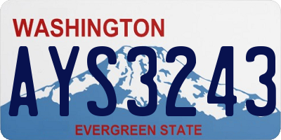 WA license plate AYS3243