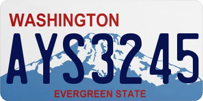 WA license plate AYS3245