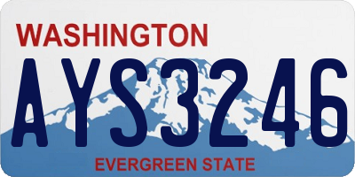 WA license plate AYS3246