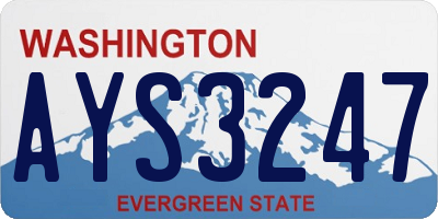 WA license plate AYS3247