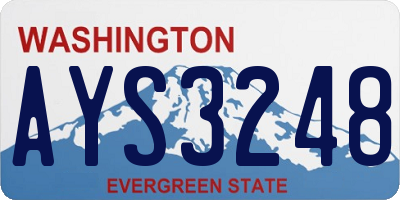 WA license plate AYS3248