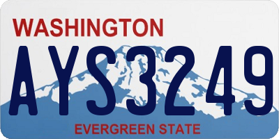 WA license plate AYS3249