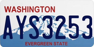 WA license plate AYS3253