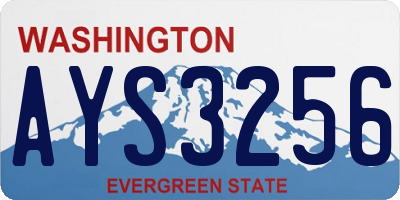 WA license plate AYS3256