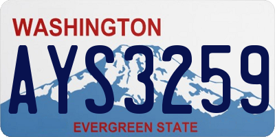 WA license plate AYS3259