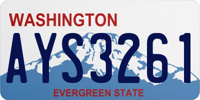 WA license plate AYS3261