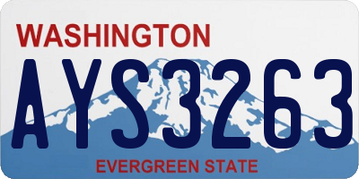 WA license plate AYS3263