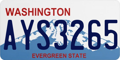 WA license plate AYS3265