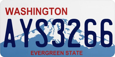 WA license plate AYS3266