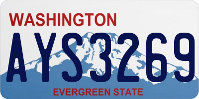 WA license plate AYS3269