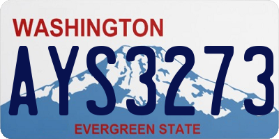 WA license plate AYS3273