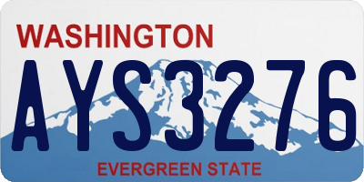 WA license plate AYS3276