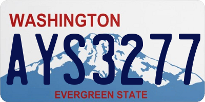 WA license plate AYS3277