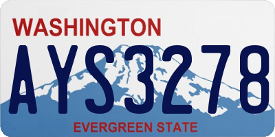 WA license plate AYS3278