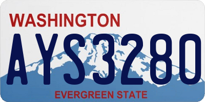 WA license plate AYS3280