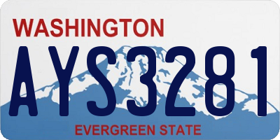 WA license plate AYS3281
