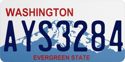 WA license plate AYS3284
