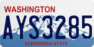 WA license plate AYS3285