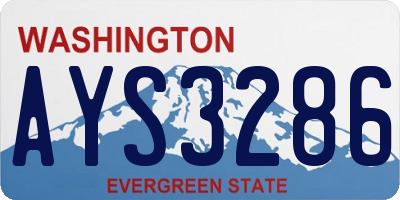 WA license plate AYS3286